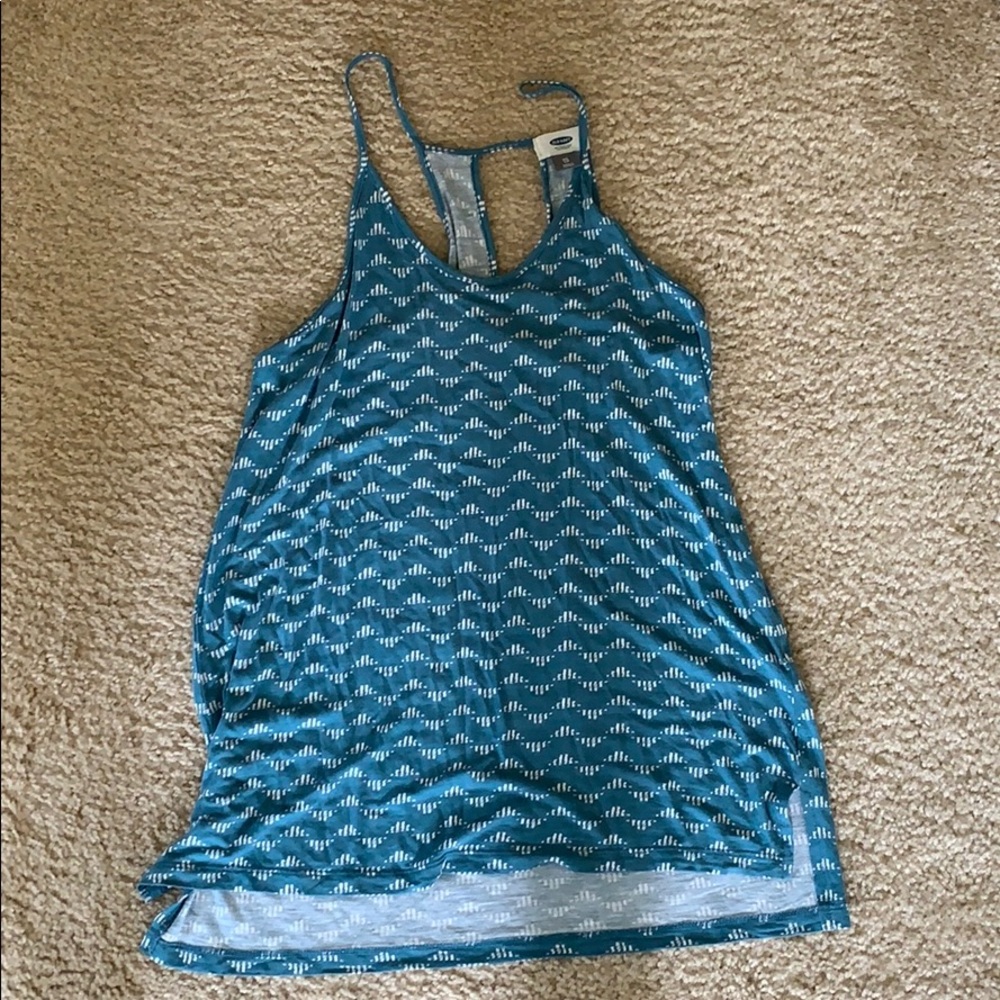 Blue patterned old navy tank top